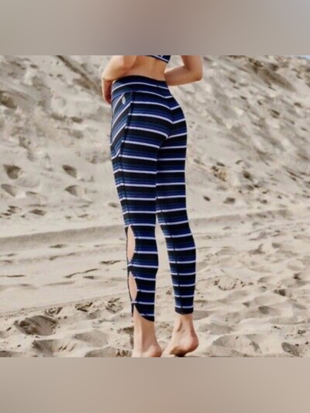 Free People | Movement Infinity Gidget Cutout Leggings Multi- Stripe | Medium